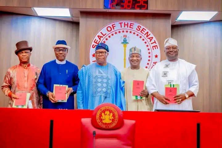 ‎Akpabio Swears In Olaka Nwogu, Three Others as Senators Following By-Election Victories  ‎