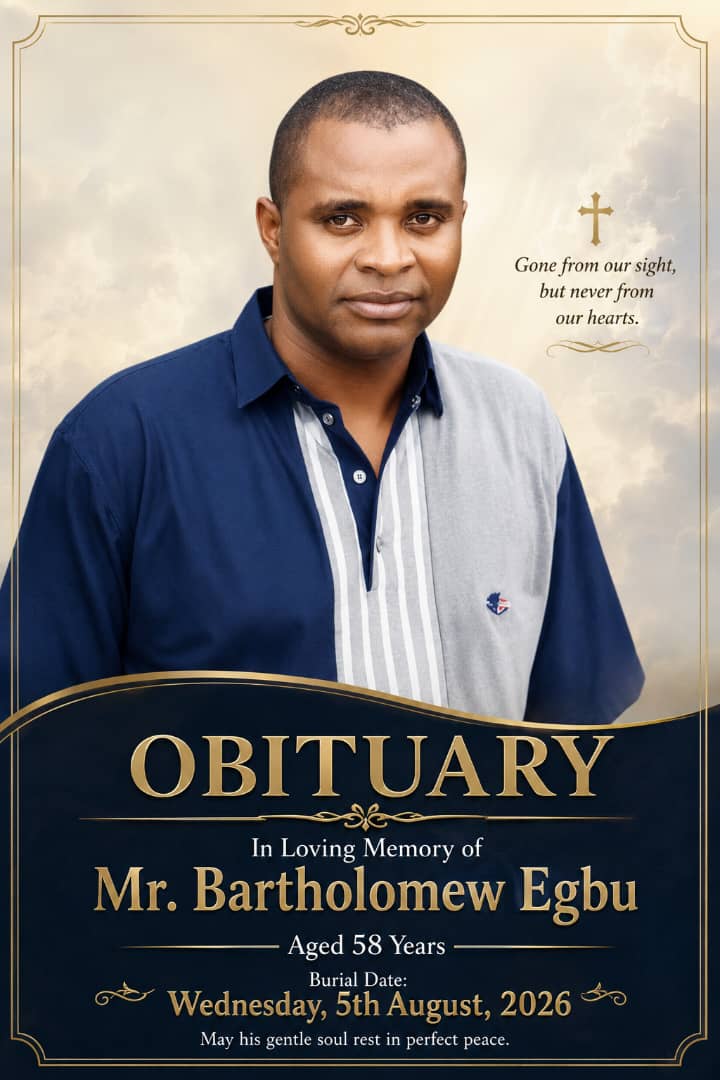 BARTHOLOMEW EGBU GOES HOME AUGUST 5