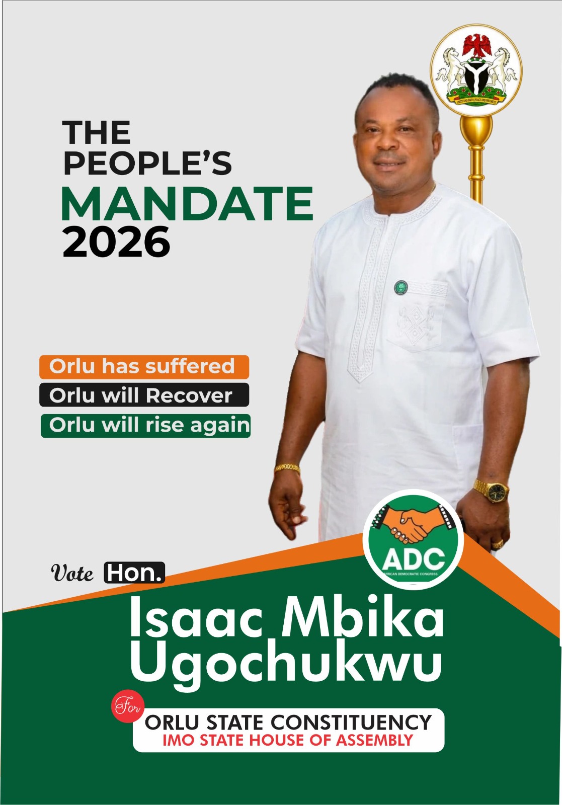 ‎2027: ADC's Isaac Ugochukwu Mbika Pledges Quality Representation, Says Orlu Constituency Will Be Safe Under His Watch  ‎