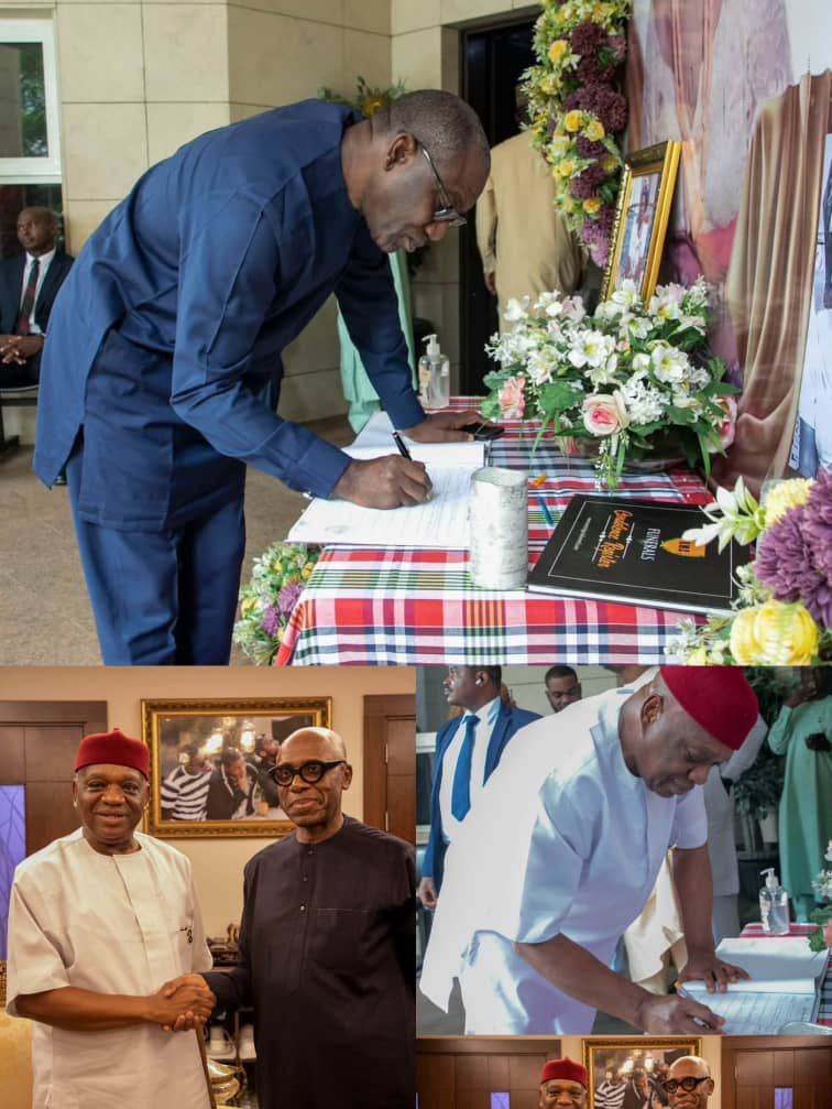 Sen. Orji Uzor Kalu, Dr. Kayode Fayemi Visit Amaechi, Condole with Him over Mother's Death