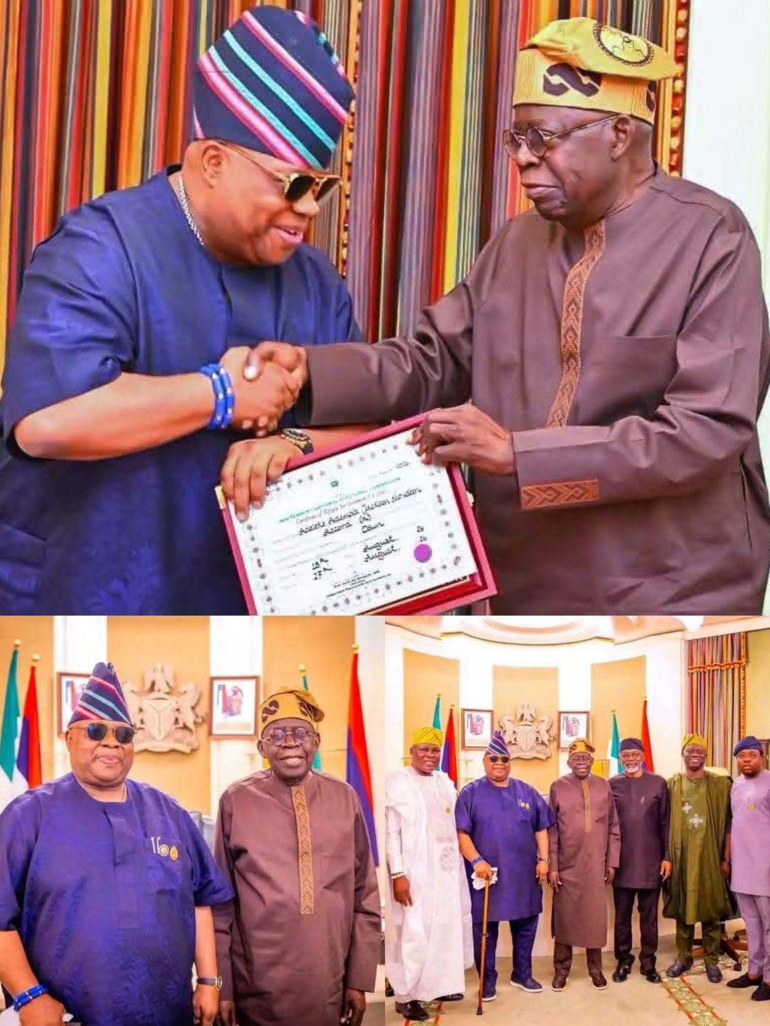 Tinubu Receives Re-Elected Adeleke at Presidential Villa as APC Defection Speculation Returns