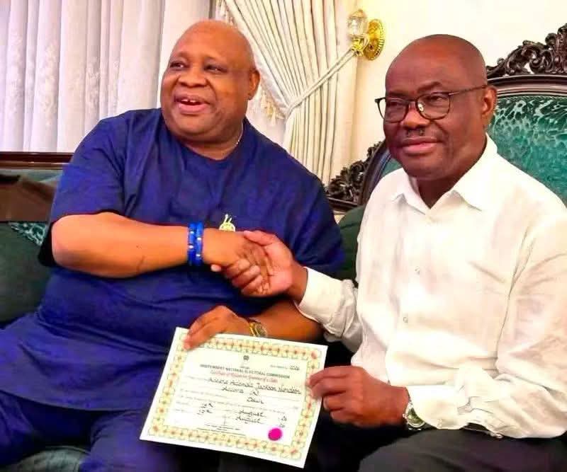Adeleke Visits Wike, Presents Certificate of Return After Tinubu Meeting
