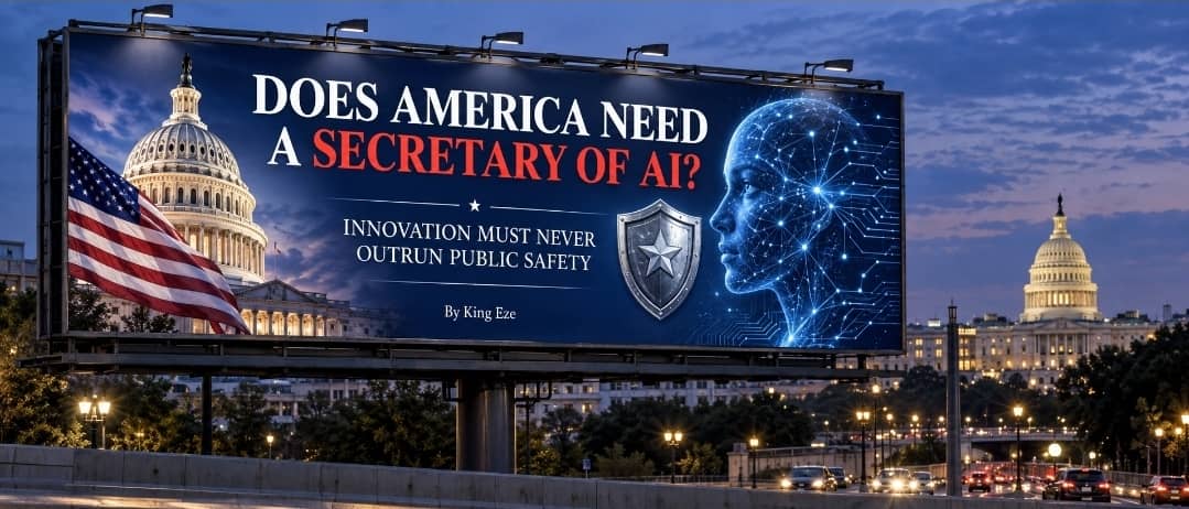 DOES AMERICA NEED A SECRETARY OF ARTIFICIAL INTELLIGENCE? Lessons from earlier industries and warnings from AI leaders.